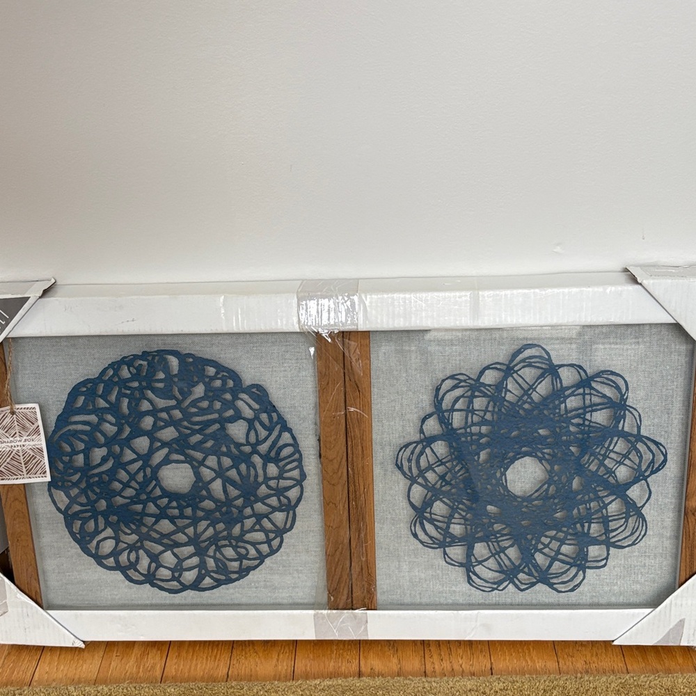 Blue Geometric Wall Art Set - Picture 2 of 6